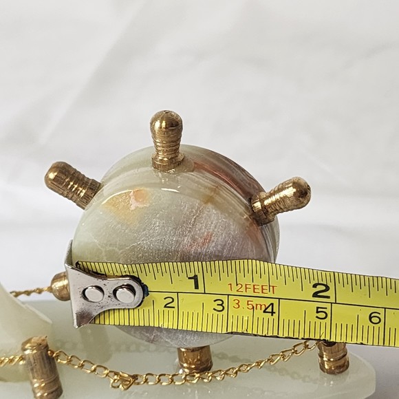 Decorative Collectible Ship Clock Desk Mentel Marble Onyx Handmade Imported NEW - Picture 5 of 9